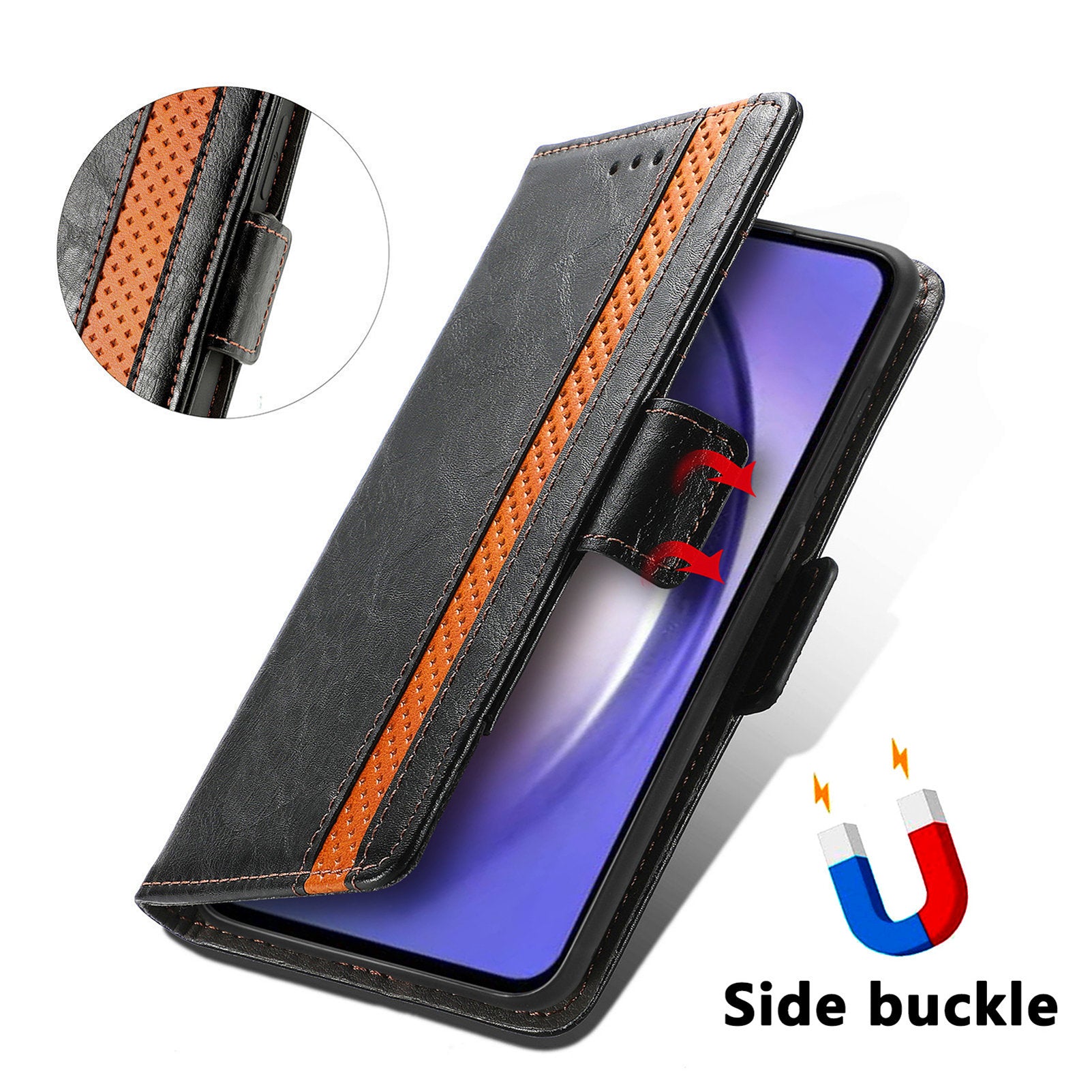 CASENEO 002 Series For Samsung Galaxy A55 5G Shockproof PU Leather Wallet Stand Phone Case RFID Blocking Phone Cover CASENEO 002 Series For Samsung Galaxy A55 5G Shockproof PU Leather Wallet Stand Phone Case RFID Blocking Phone Cover